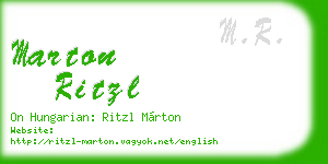 marton ritzl business card